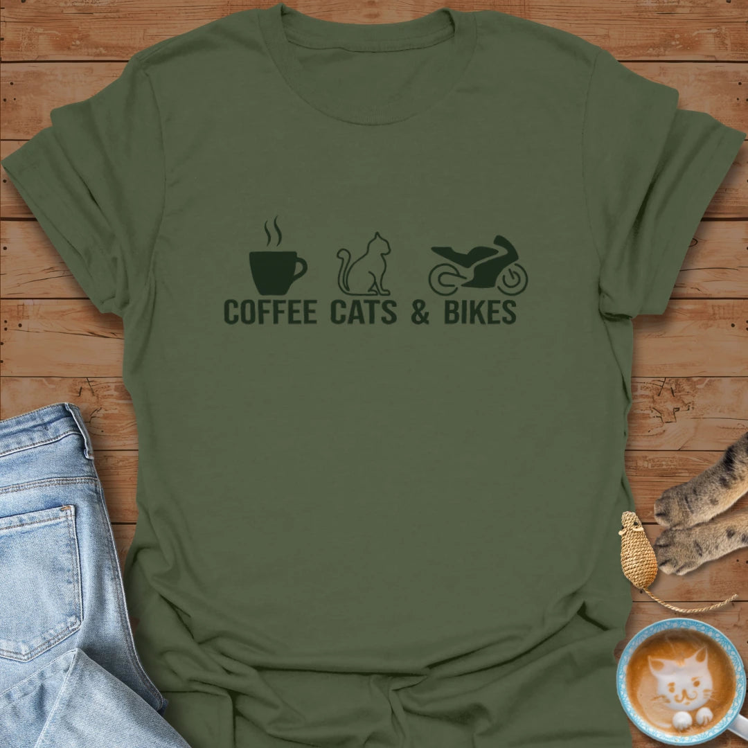 Coffee. Cats. Cornering. T-Shirt