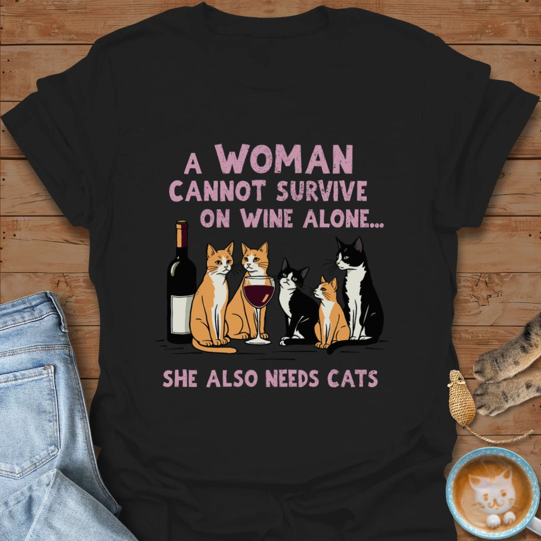 Wine and Cats T-Shirt