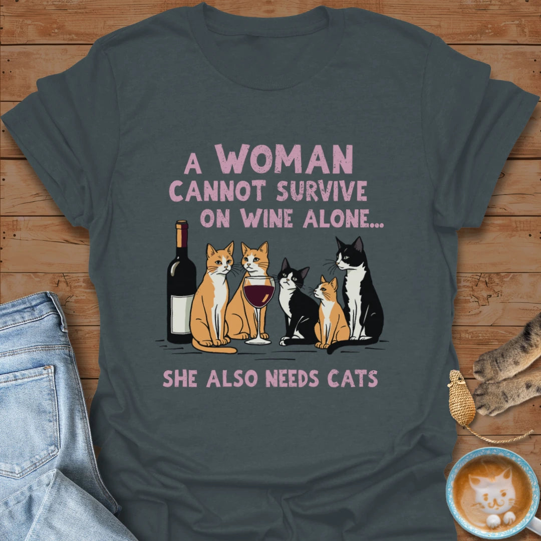 Wine and Cats T-Shirt
