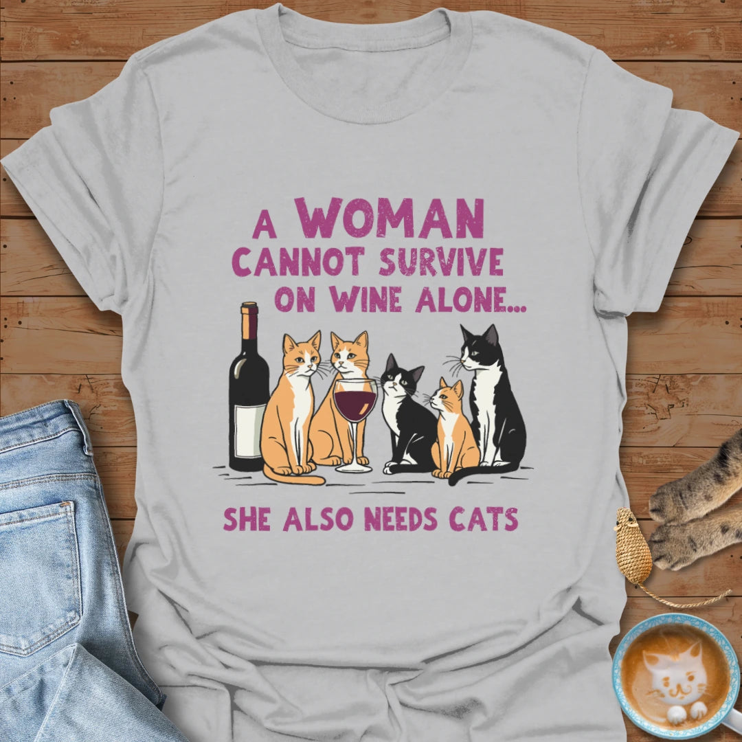 Wine and Cats T-Shirt
