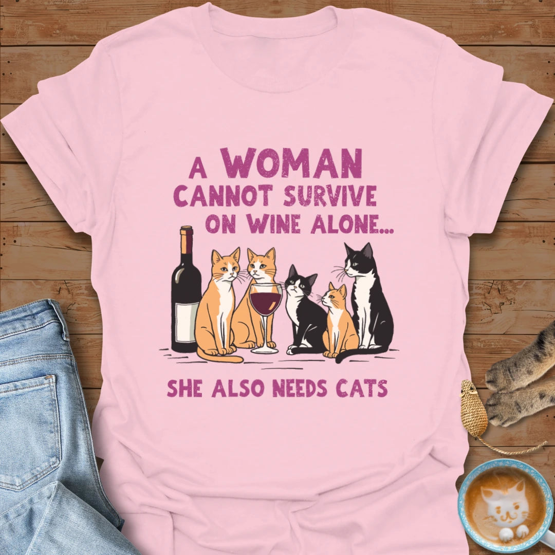 Wine and Cats T-Shirt