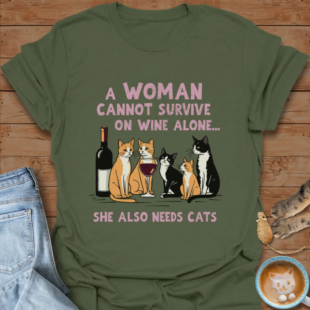 Wine and Cats T-Shirt