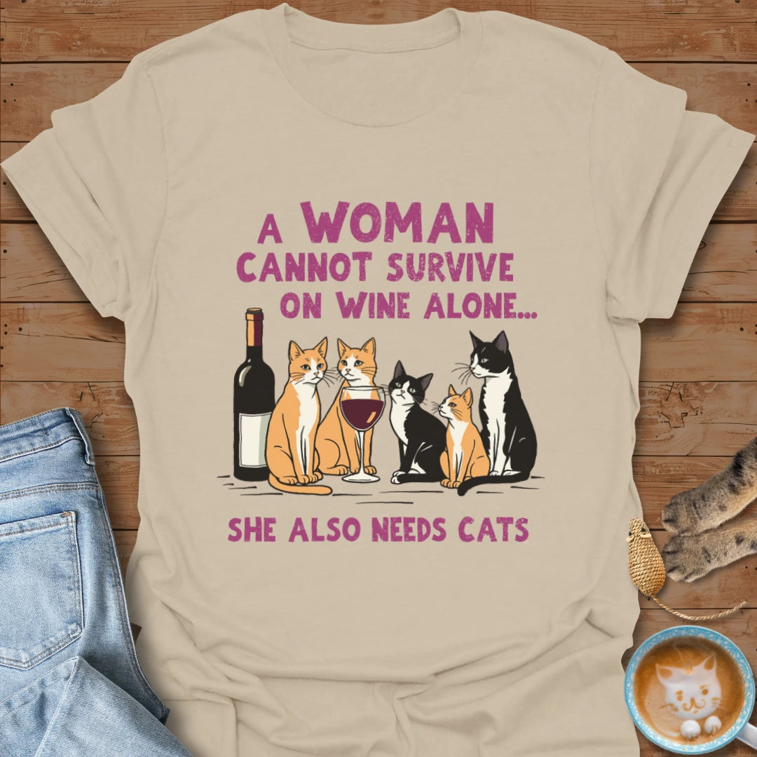 Wine and Cats T-Shirt