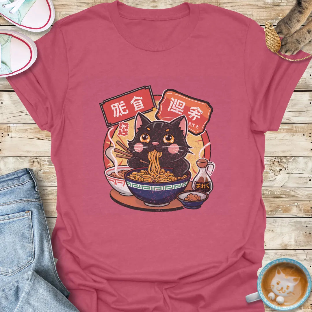 Cat Eating Ramen