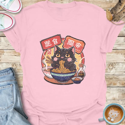 Cat Eating Ramen