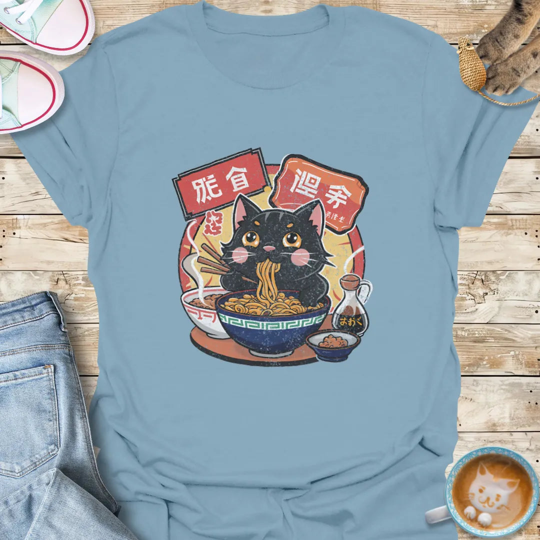 Cat Eating Ramen