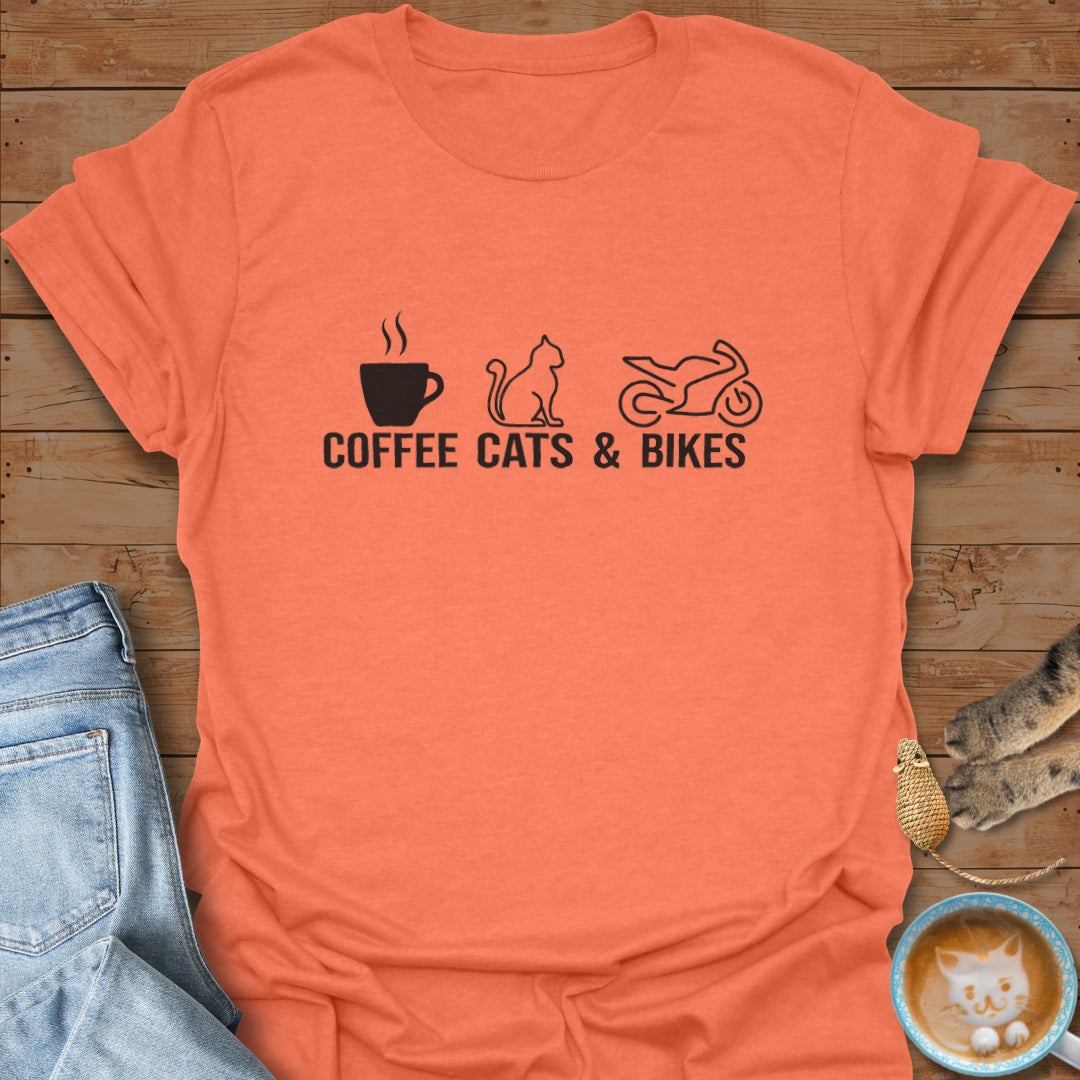 Coffee. Cats. Cornering. T-Shirt