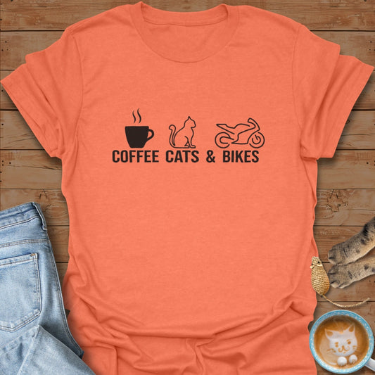 Coffee. Cats. Cornering. T-Shirt