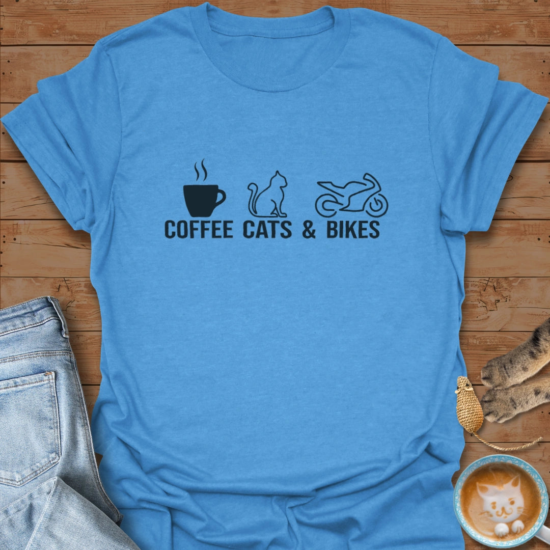 Coffee. Cats. Cornering. T-Shirt
