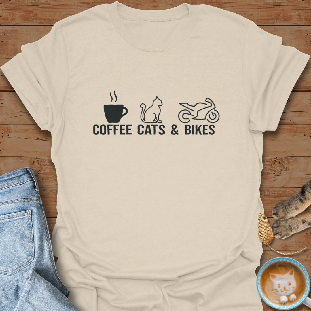 Coffee. Cats. Cornering. T-Shirt