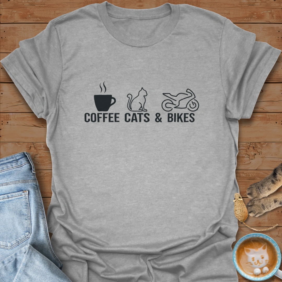Coffee. Cats. Cornering. T-Shirt