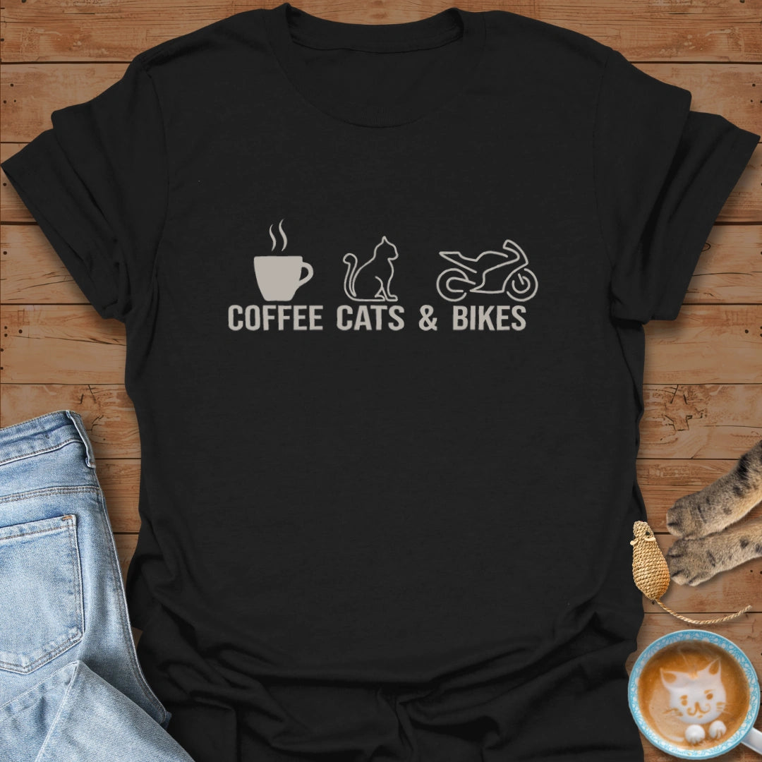 Coffee. Cats. Cornering. T-Shirt