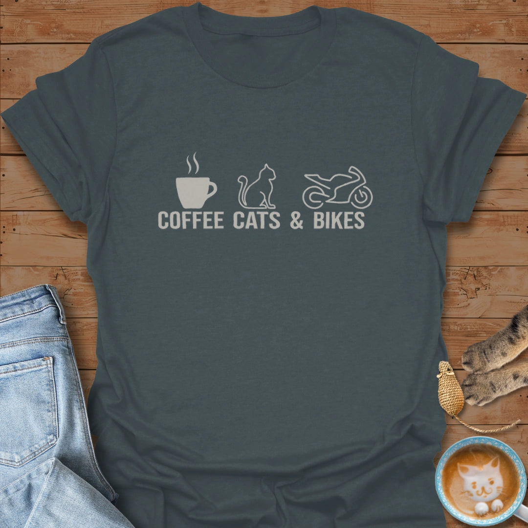 Coffee. Cats. Cornering. T-Shirt