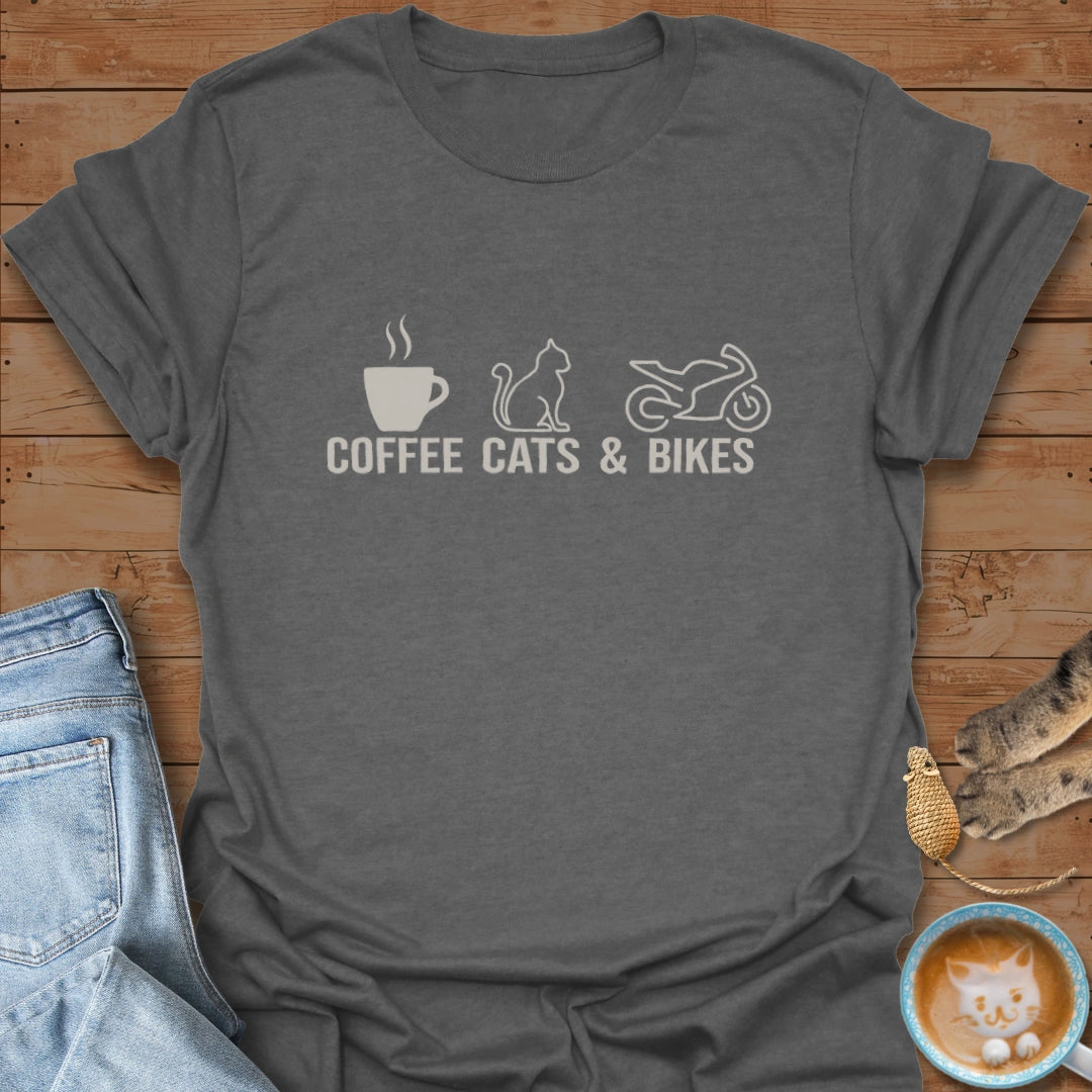 Coffee. Cats. Cornering. T-Shirt