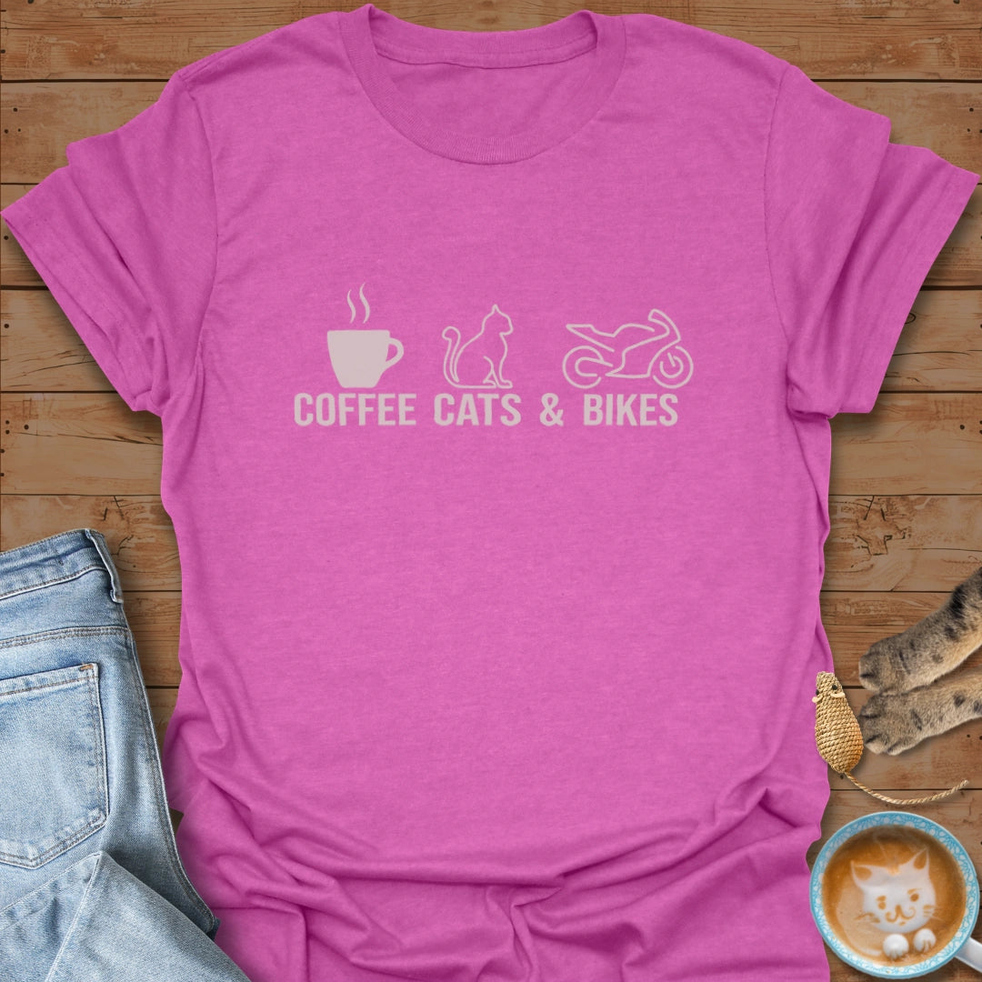 Coffee. Cats. Cornering. T-Shirt