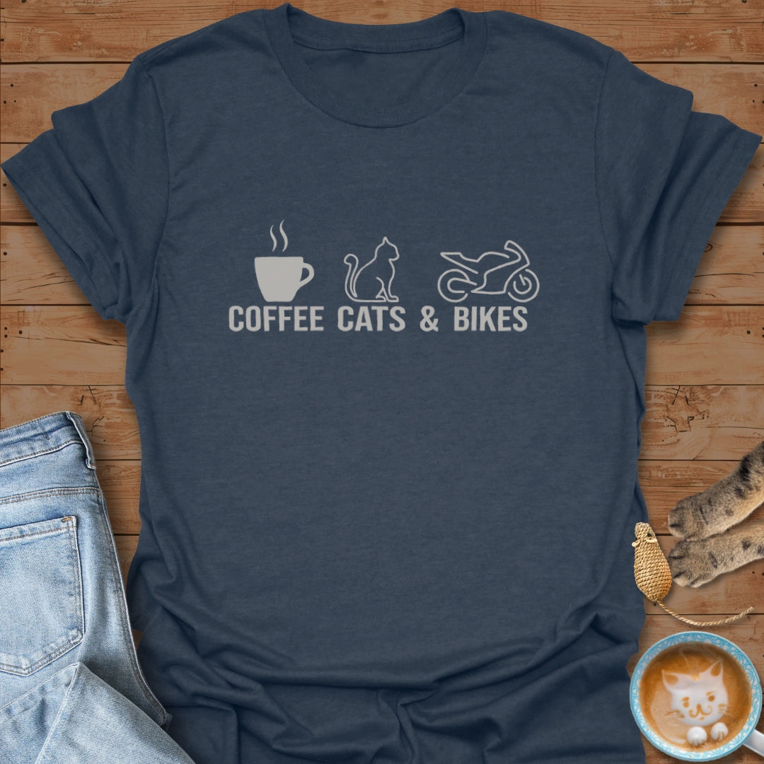 Coffee. Cats. Cornering. T-Shirt